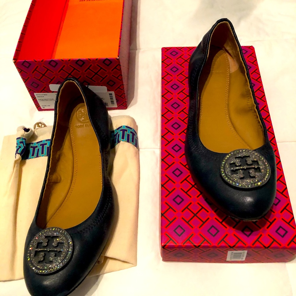 Tory Burch Navy Ballet Flats